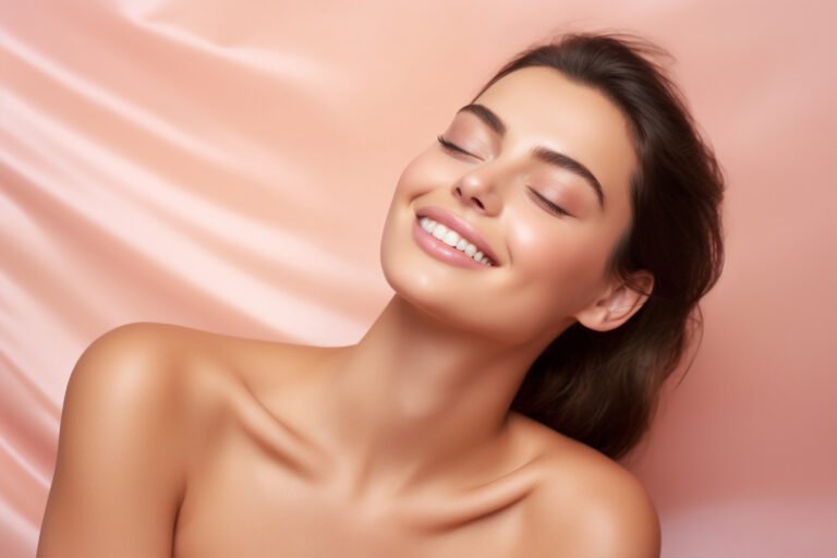 A cute girl picture with her eyes closed