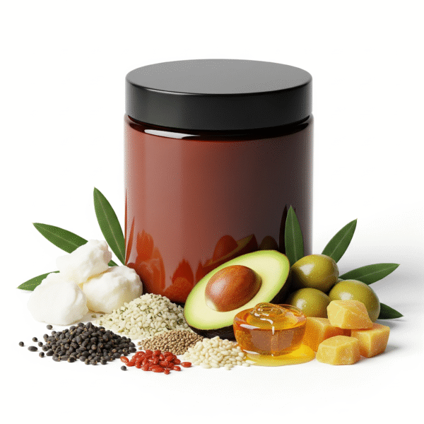 Bio-Mimicking Tallow Facial Balm in glass