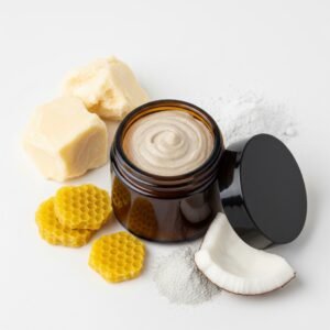 Natural deodorant in a glass jar