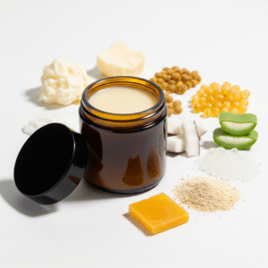 TerraPure Strength Deodorant in an amber glass