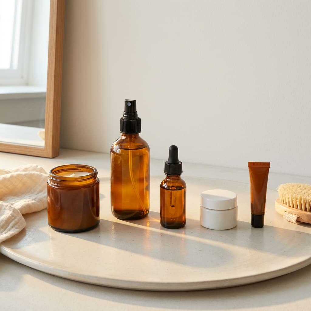 Arrange of natural cosmetic products