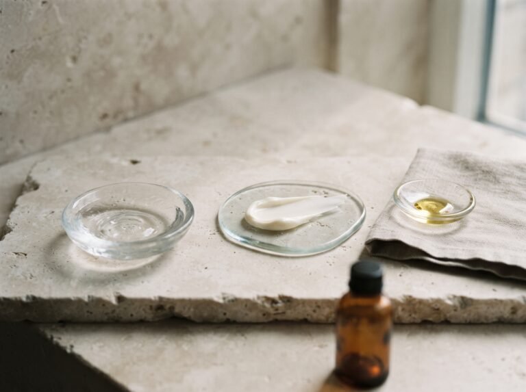 Skincare still life arrangement