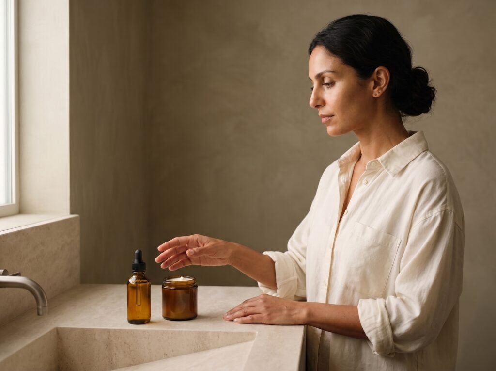 Woman_choosing_cleansing_vessels