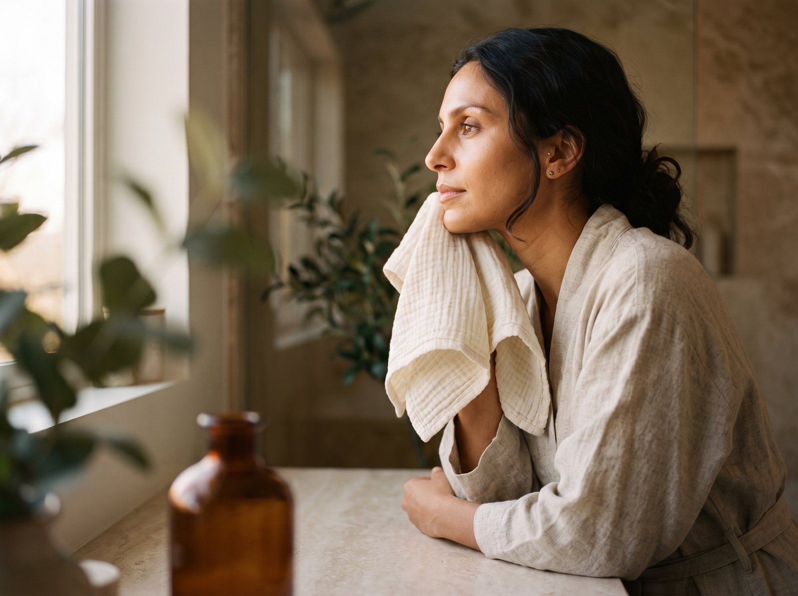 Woman_holding_muslin_cloth